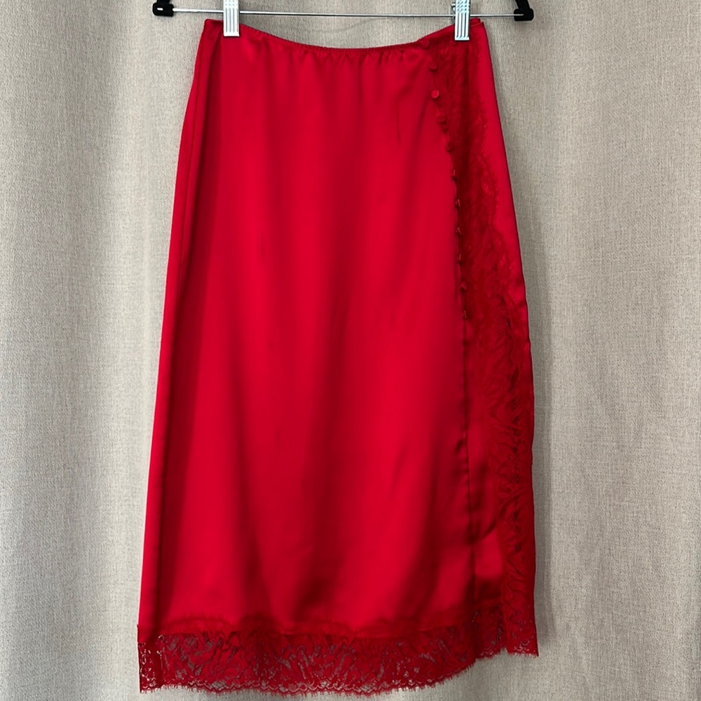 VS Satin Midi Slip Skirt